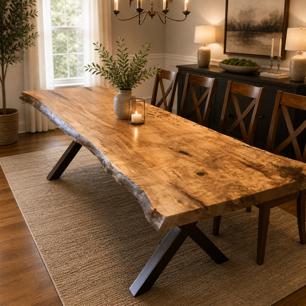 9 foot maple slab table photo 1