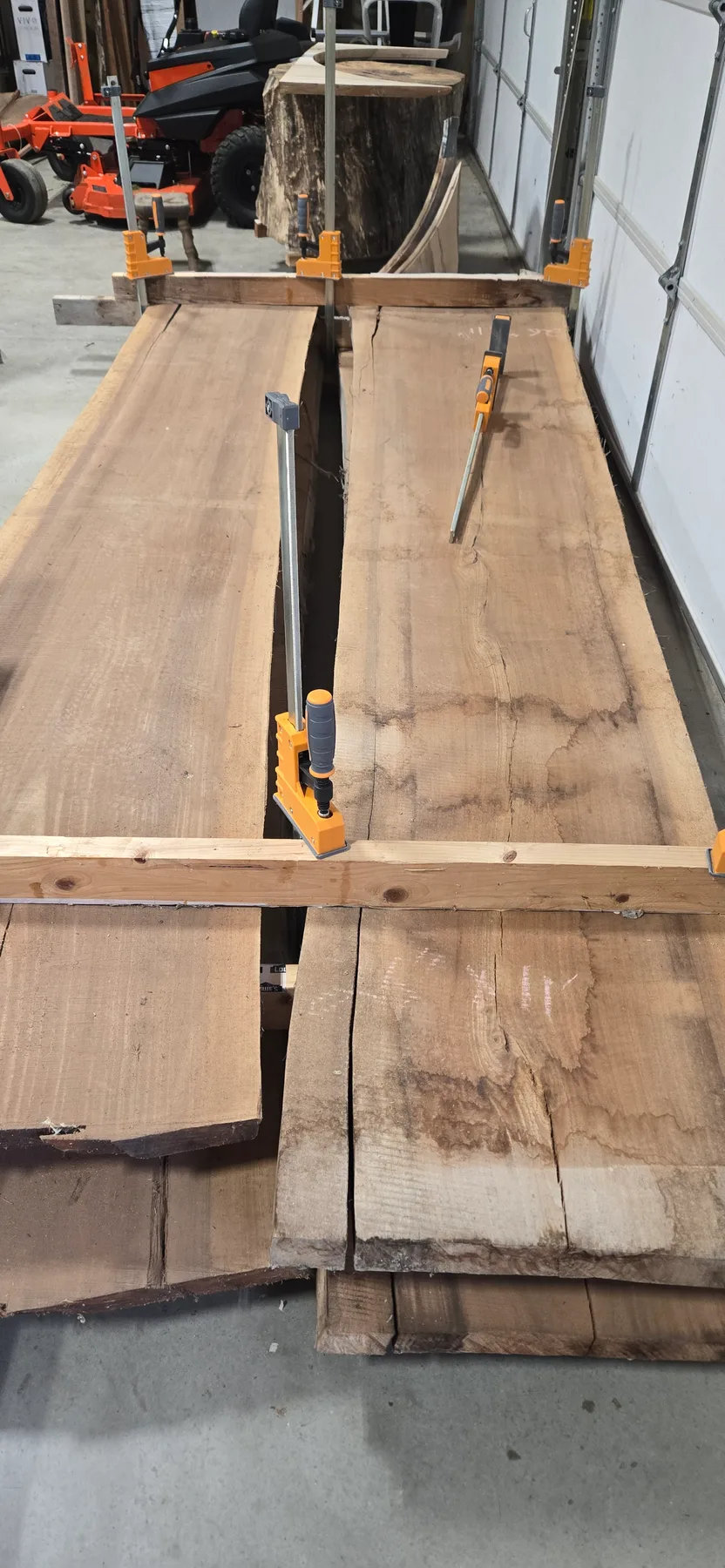 Black Walnut Waterfall Kitchen Island behind the build photo 1