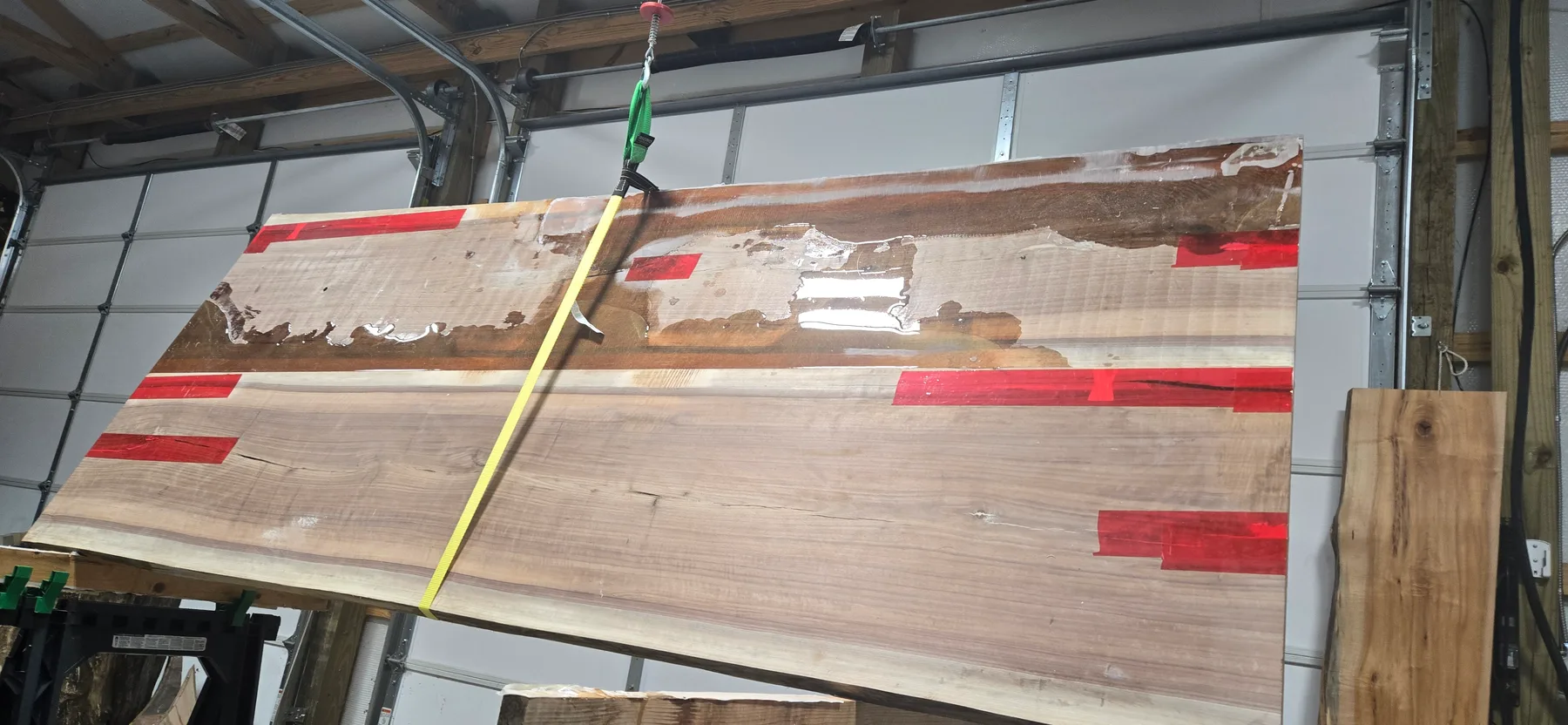 Black Walnut Waterfall Kitchen Island behind the build photo 2