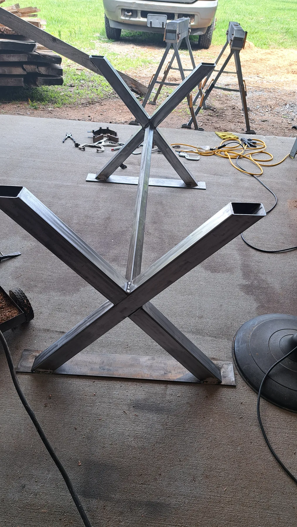 family walnut table from their tree behind the build photo 10