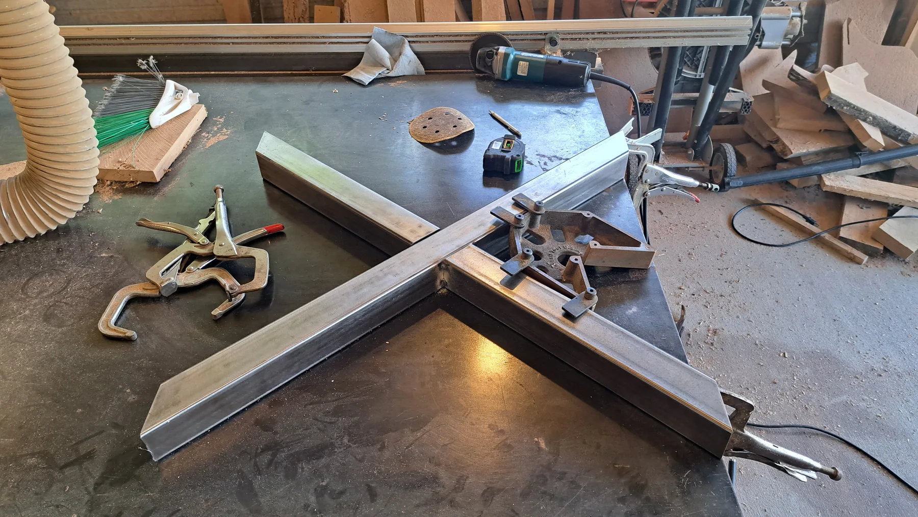family walnut table from their tree behind the build photo 9