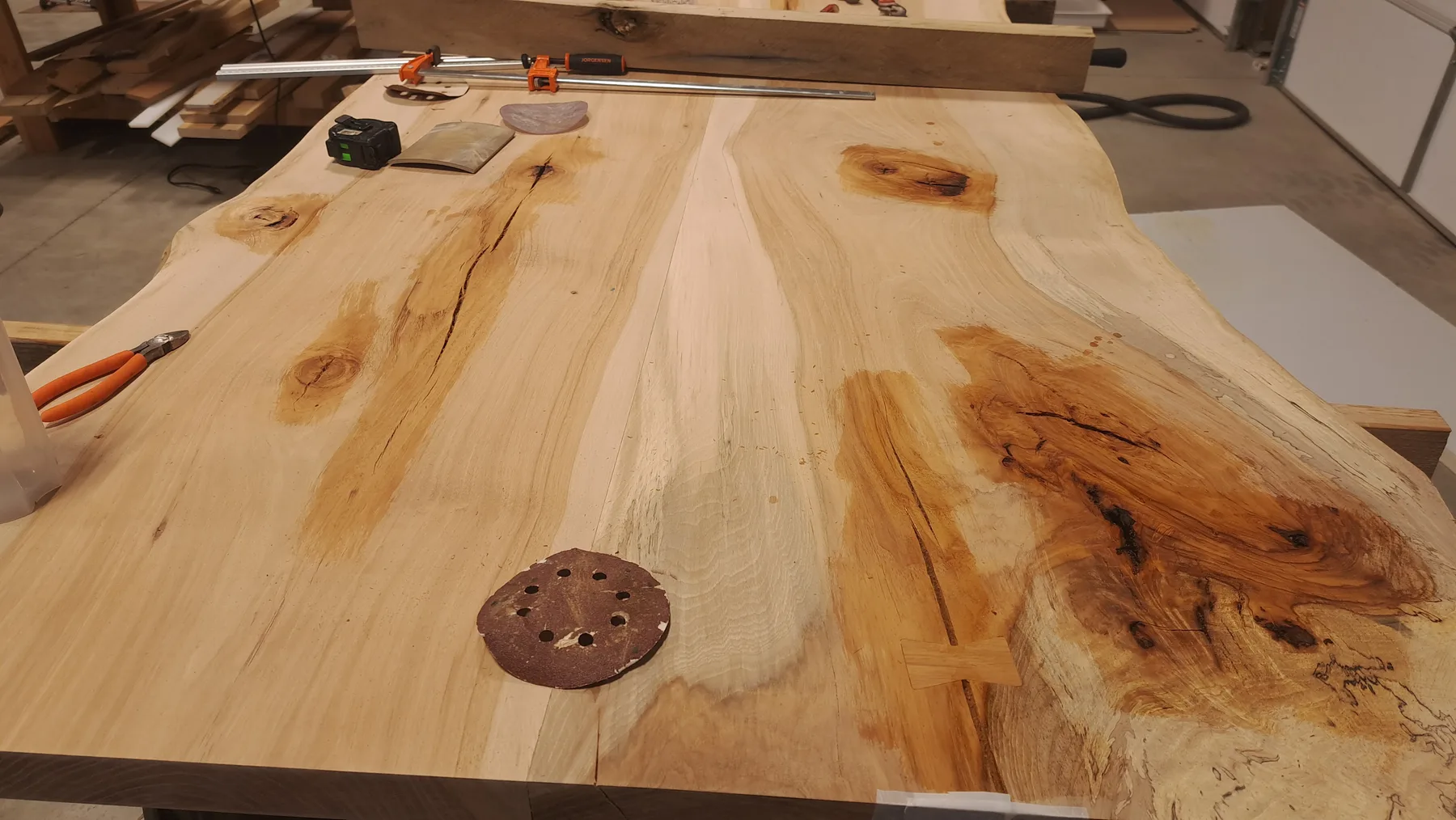 historic pecan dining table behind the build photo 8