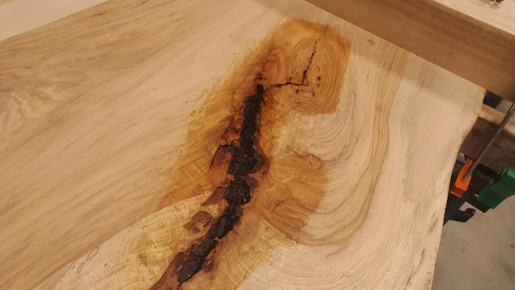 historic pecan dining table behind the build photo 9