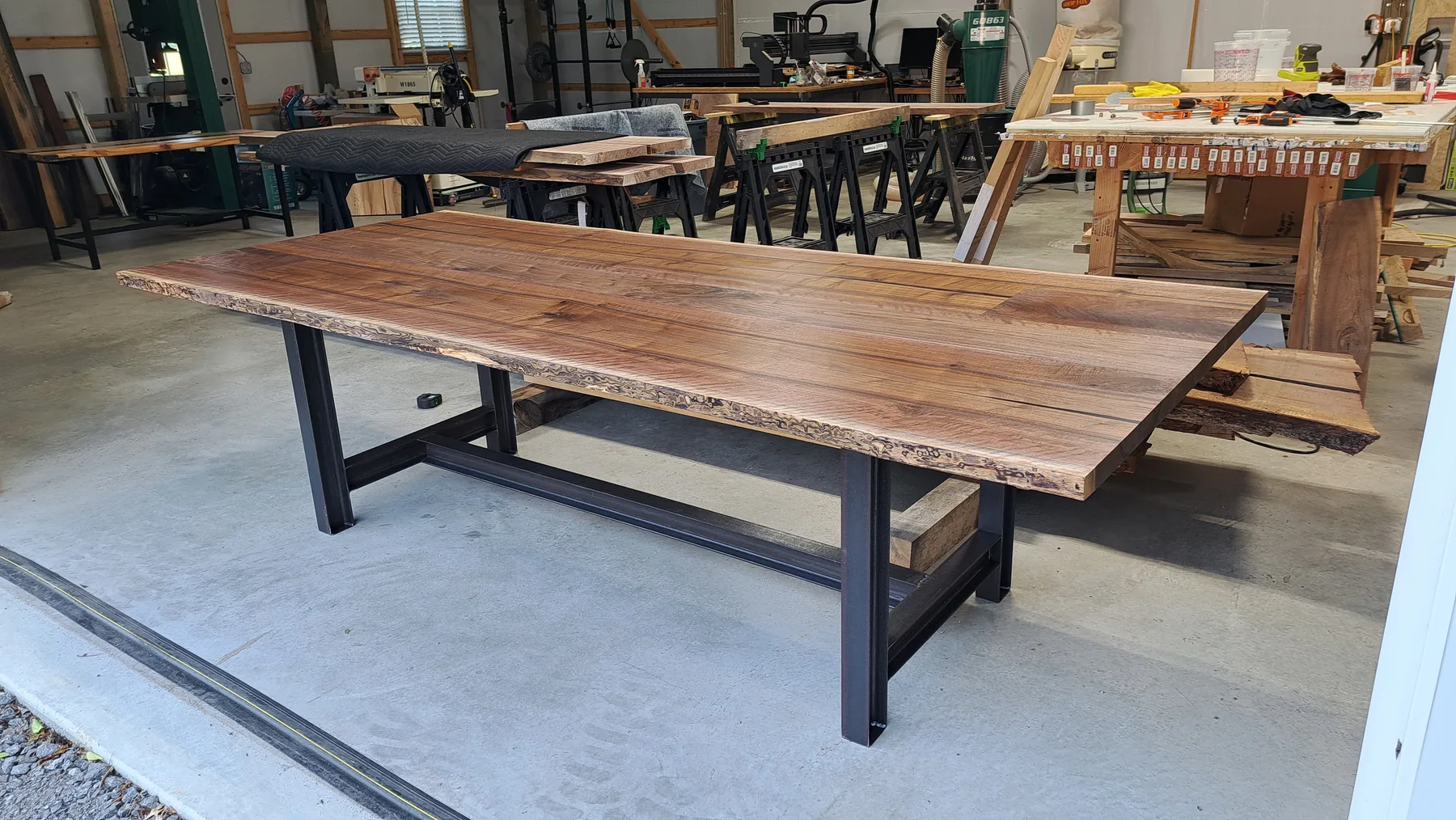 keystone walnut dining table behind the build photo 10