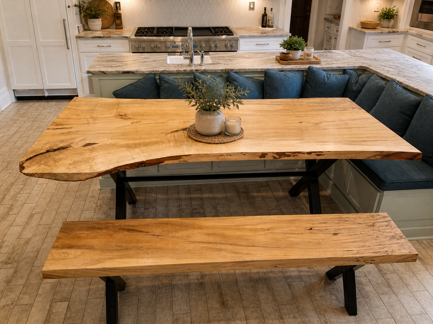 Live edge maple dining table