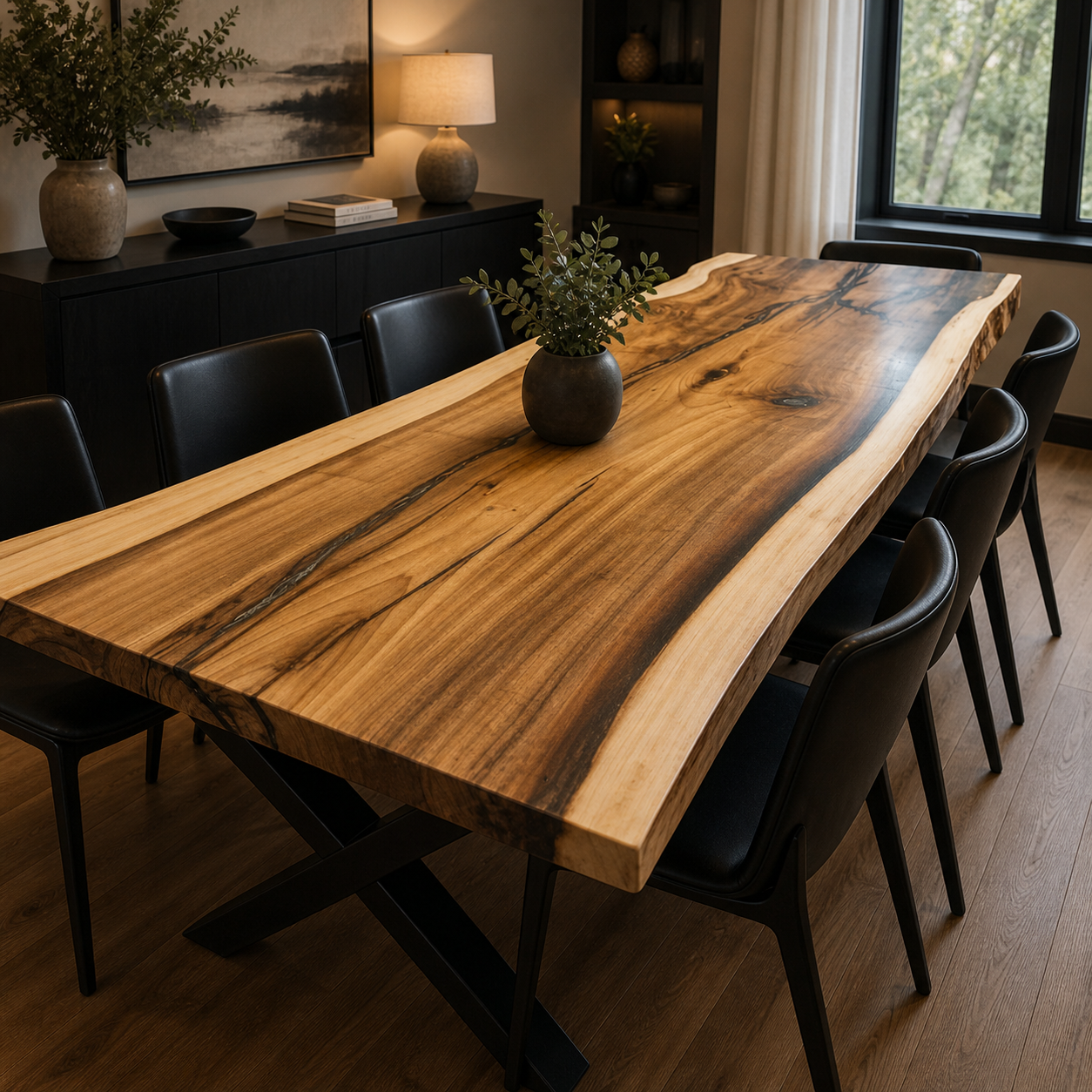 Rainbow Poplar Slab Table photo 1