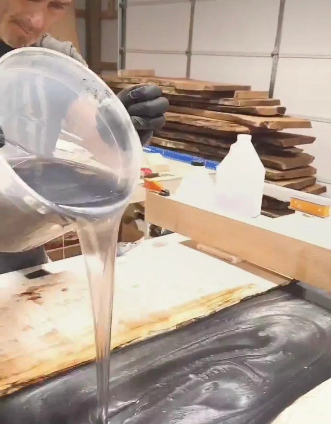 Resin River tables behind the build photo 1