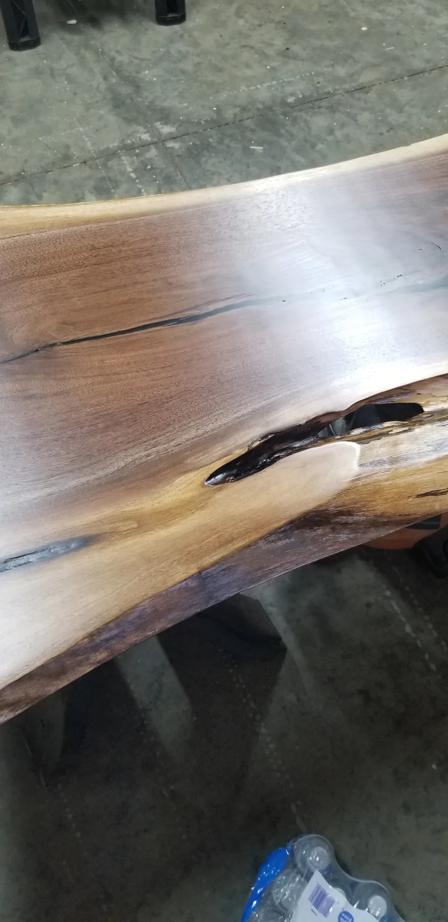 Black walnut swimming pool table behind the build photo 2