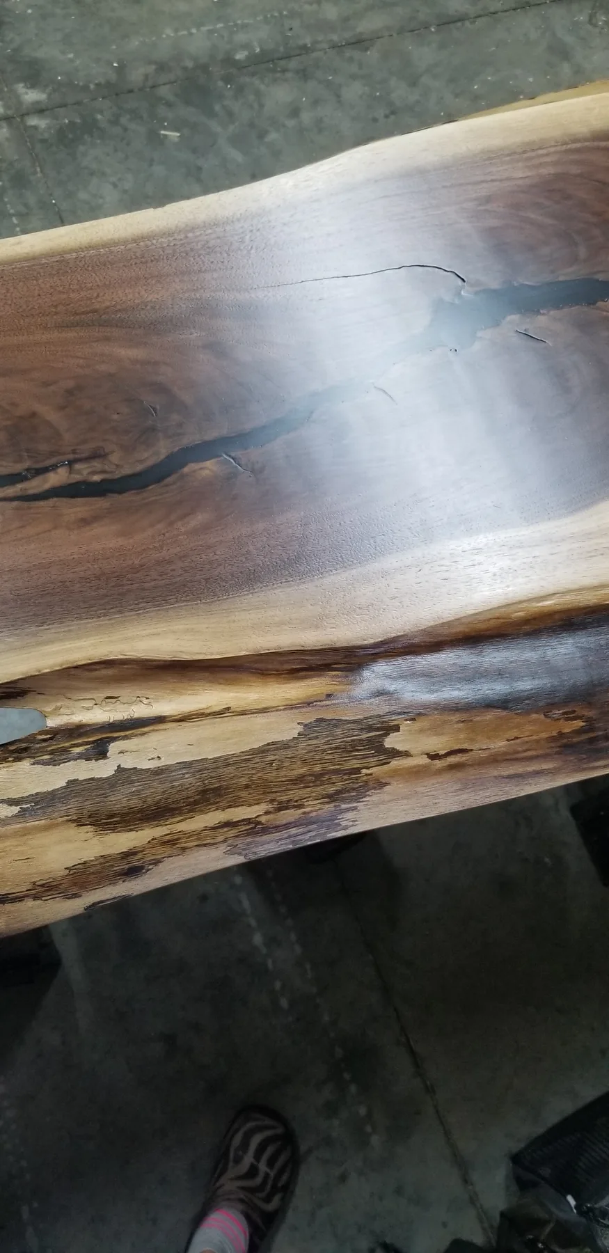 Black walnut swimming pool table behind the build photo 3