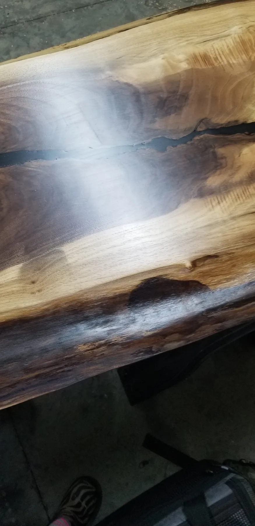 Black walnut swimming pool table behind the build photo 4